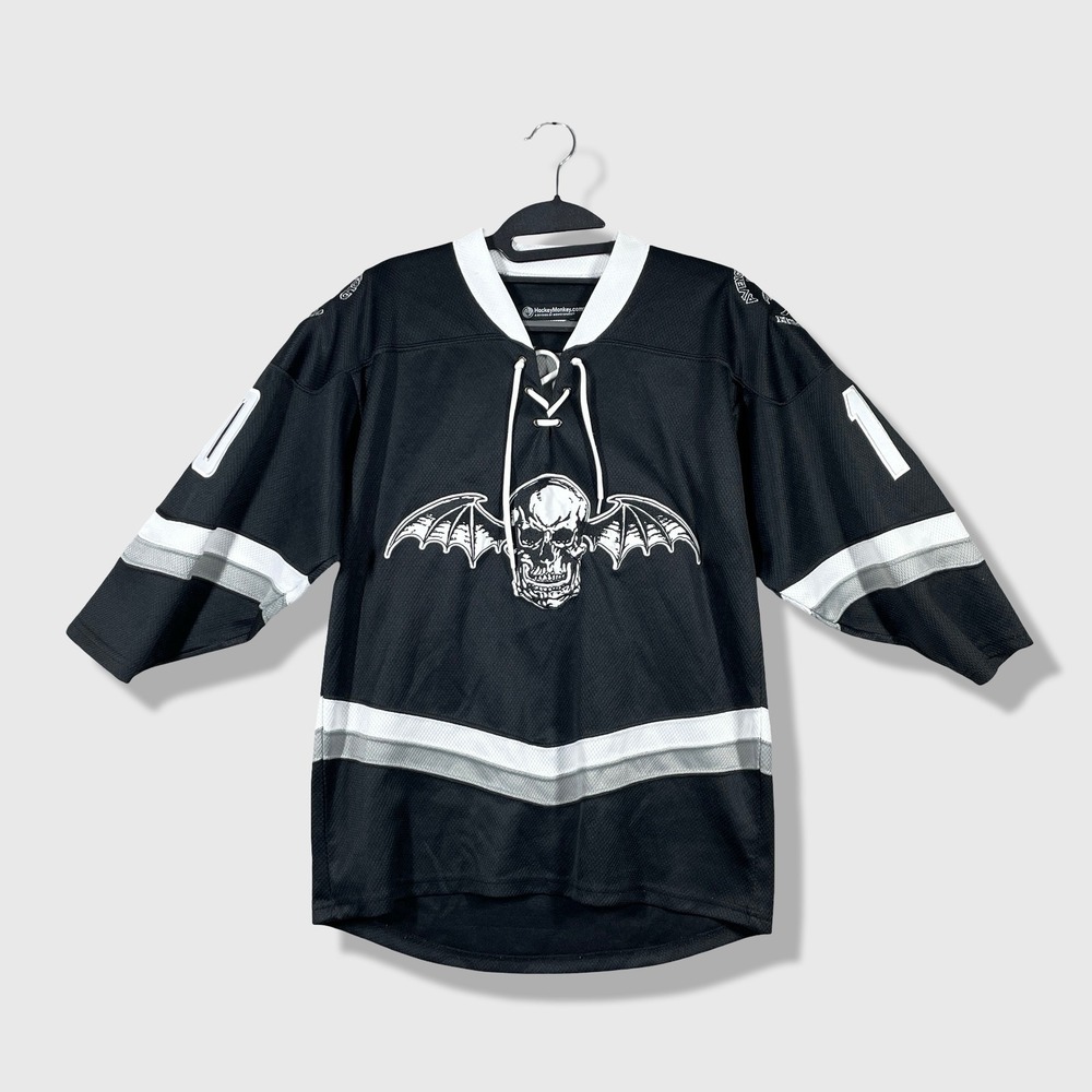 Avenged Sevenfold Hockey Jersey Mens S Black Goth Metal Band Merch Adam 10